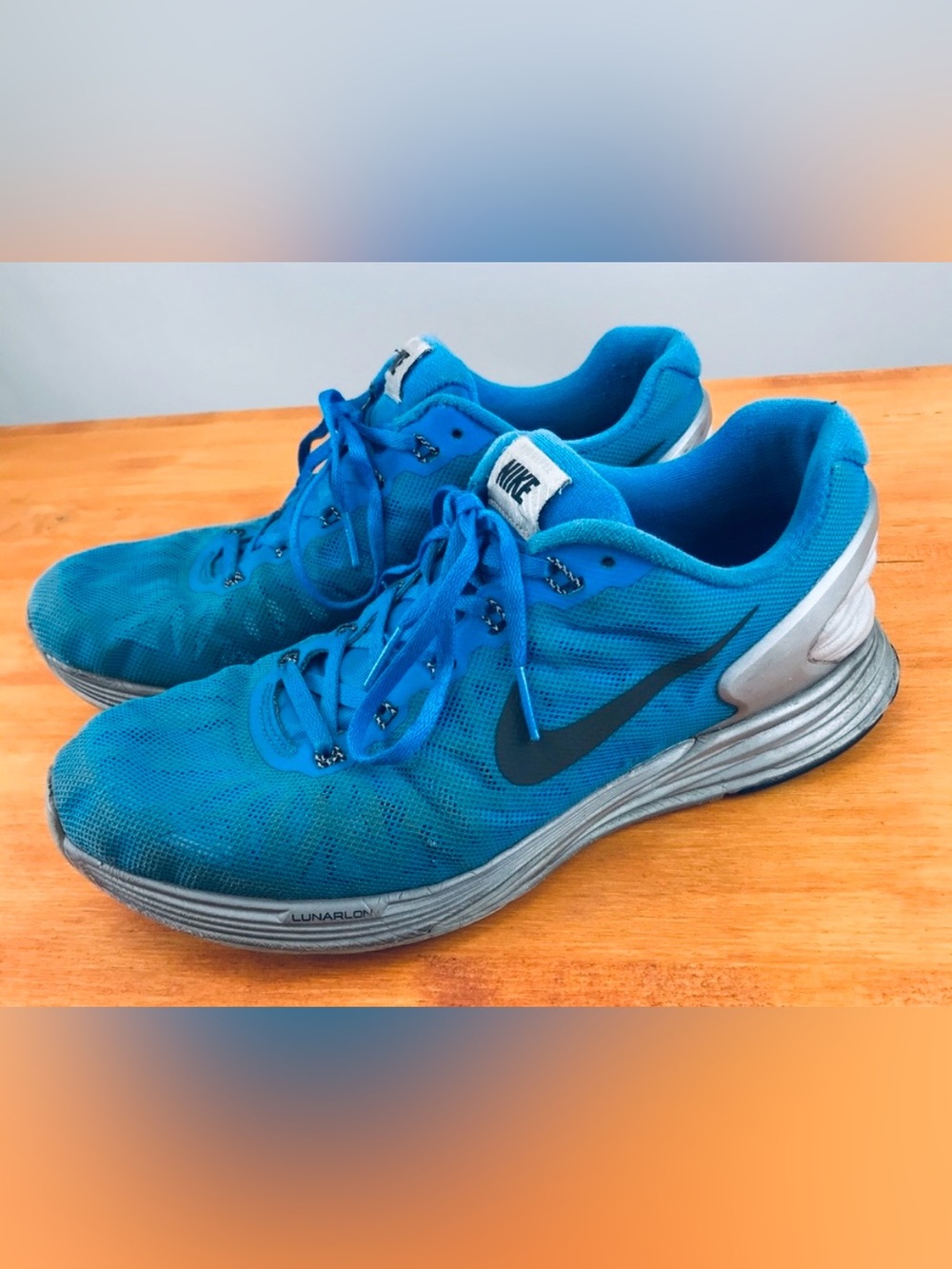 Nike LunarGlide 6 Flash Photo Blue Reflect Silver Run 683651-400 Shoes-Mens 11